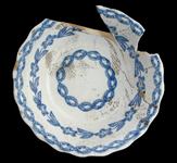 Cut sponge blue patter  on bowl